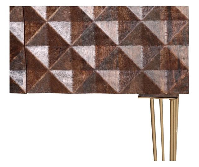 Bufet Giner Y Colomer, lemn de mango, 81x45x120 cm, maro/auriu