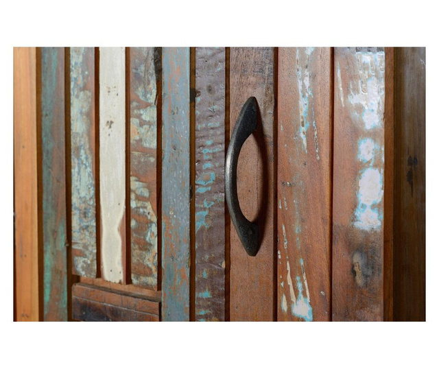 Vitrina Giner Y Colomer, lemn reciclat, 90x37x140 cm