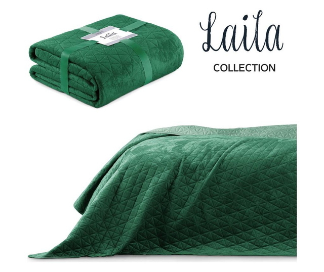 Laila Jade Green Steppelt ágytakaró 240x260 cm