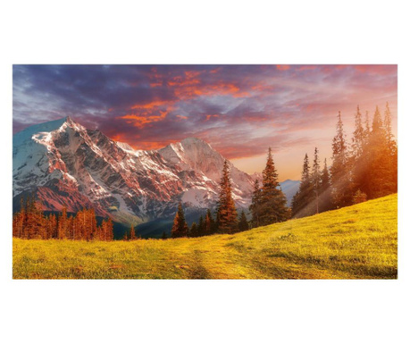Tablou Canvas, Peisaj de toamna, Apus de soare, 90 x 50 cm, Multicolor  50x90 cm
