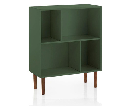 Biblioteca Tft Home Furniture, lemn, 70x32x88 cm, verde inchis