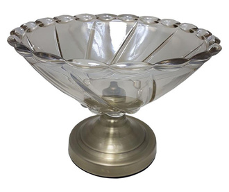 Fructiera Charisma, metal, transparent/auriu antichizat, 28x28x22 cm