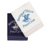 Set 2 prosoape de baie Beverly Hills Polo Club, bumbac, 480 gr/m², 50x90 cm, alb/albastru inchis