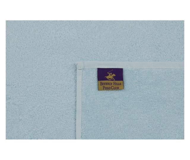 Set 2 prosoape de baie Beverly Hills Polo Club, bumbac, 480 gr/m², 50x90 cm, albastru/bej