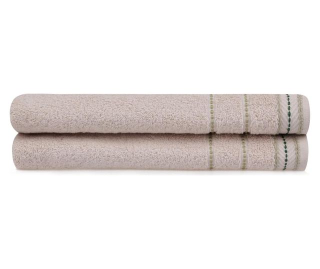 Set 2 prosoape de baie Beverly Hills Polo Club, bumbac, 480 gr/m², 70x140 cm, bej