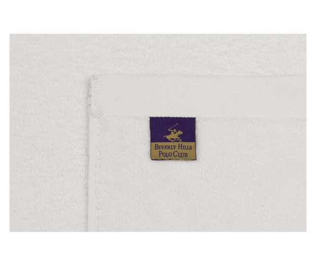 Set 2 prosoape de baie Beverly Hills Polo Club, bumbac, 480 gr/m², 70x140 cm, gri inchis/alb