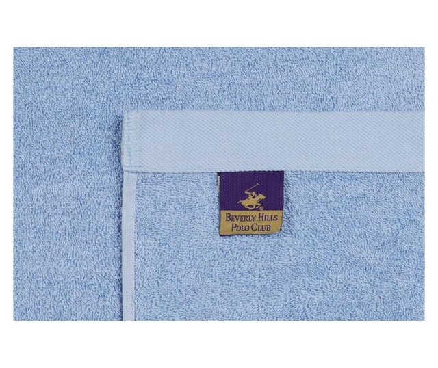 Set 2 prosoape de baie Beverly Hills Polo Club, bumbac, 480 gr/m², 70x140 cm, albastru