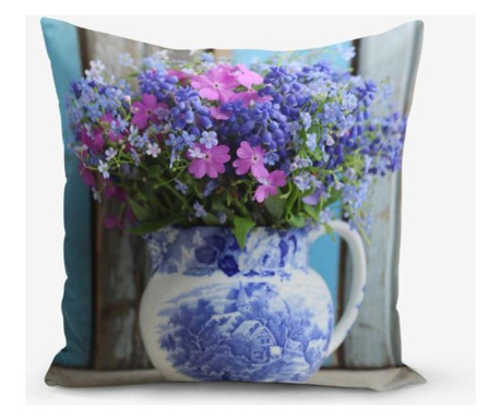 Minimalist Cushion Covers Double Colorful Vazo Çiçeği Párnahuzat 45x45 cm