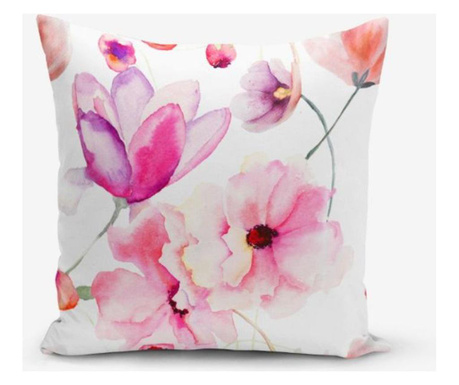 Minimalist Cushion Covers White Background Flower Modern Párnahuzat 45x45 cm