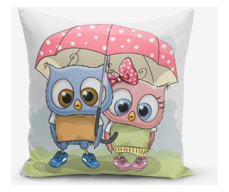 Fata de perna Minimalist Home World, Minimalist Cushion Covers Umbrella Owls, poliester, bumbac, 45x45 cm