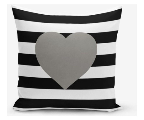 Poszewka na poduszkę Minimalist Cushion Covers Striped Grey Heart Dekotarif 45x45 cm