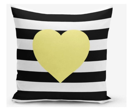 Poszewka na poduszkę Minimalist Cushion Covers Striped Yellow Heart 45x45 cm