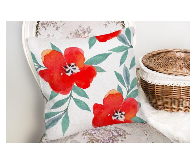 Prevleka za blazino Minimalist Cushion Covers White Background Flower 45x45 cm