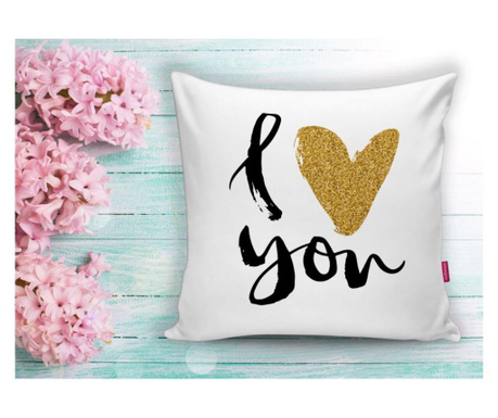 Poszewka na poduszkę Minimalist Cushion Covers I Love You Yaldızlı 45x45 cm
