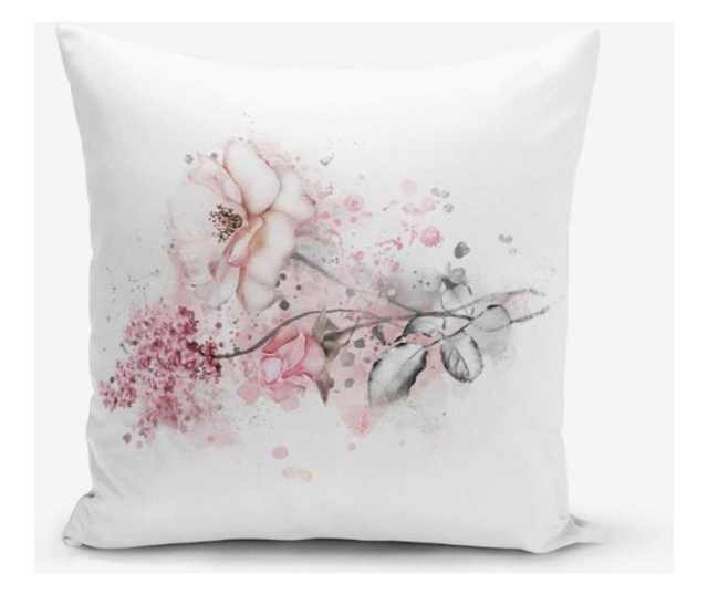 Fata de perna Minimalist Home World, Minimalist Cushion Covers Ogea Flower Leaf, poliester, bumbac, 45x45 cm