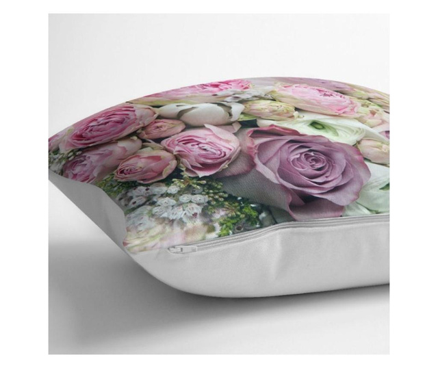 Fata de perna Minimalist Home World, Minimalist Cushion Covers Roses, poliester, bumbac, 45x45 cm, multicolor