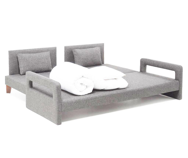 Trosjed na razvlačenje Comfort Grey with Red Cushions