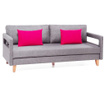 Разтегателно  триместно канапе Comfort Grey with Red Cushions