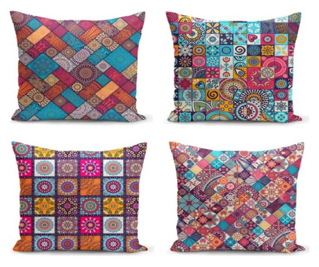 Set 4 fete de perna Minimalist Cushion Covers Mosaic