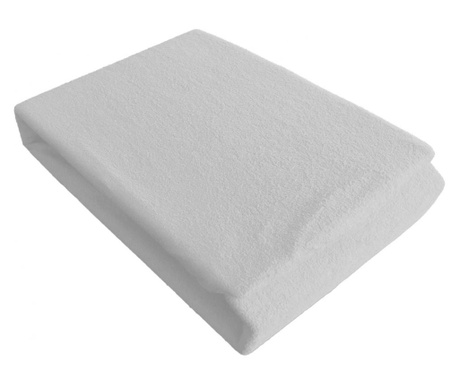 Husa de pat din frotir cu elastic, jerry, alb Sofi