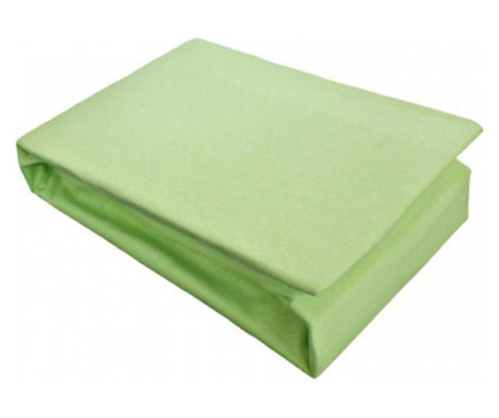 Husa de pat din tricot cu elastic, tim, verde Sofi 90 x 200 cm