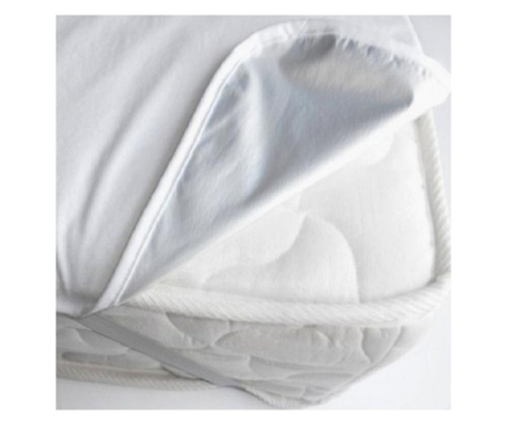 Покривало за легло от ламиниран хавлиен плат с ластик, Iry, Бяло, 160x200 см Sofi
