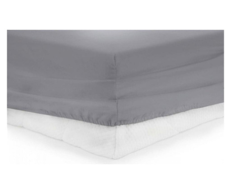 Husa de pat din tricot cu elastic, tim, gri Sofi 90 x 200 cm