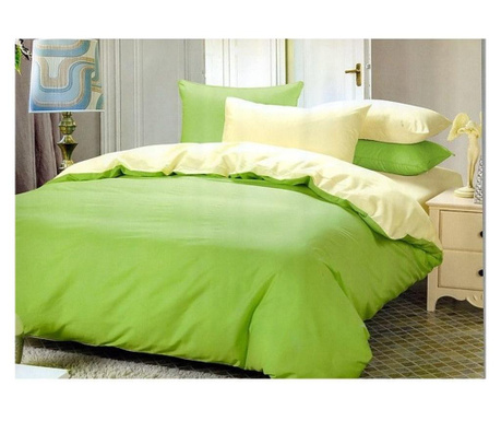 Lenjerie de pat pentru o persoana cu husa de perna dreptunghiulara, sicilia, bumbac ranforce, gramaj tesatura 120 g/mp, verde So