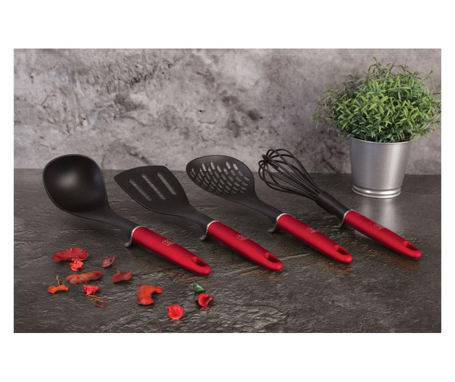 Комплект 4 кухненски инструменти Metallic Line- Burgundy