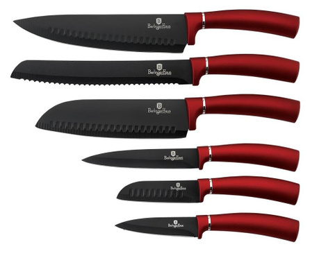Set 6 nožev Metallic Line- Burgundy