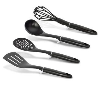 Комплект 4 кухненски инструменти Black Silver