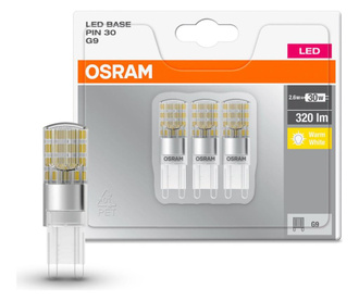 Set 3 becuri LED Osram, plastic, Capsule, G9, transparent, 2x2x2 cm
