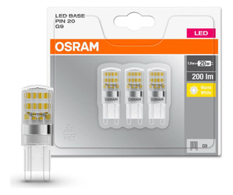 Set 3 becuri LED Osram, plastic, Capsule, G9, transparent, 2x2x5 cm