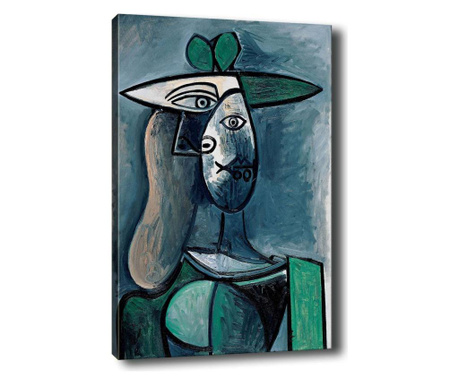 Tablou Tablo Center, Woman with Green Hat, panza imprimata din 100% bumbac, 40x60 cm, multicolor