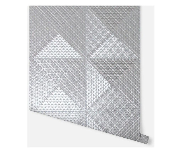 Geo Diamond Foil Silver Tapéta 53x1005 cm