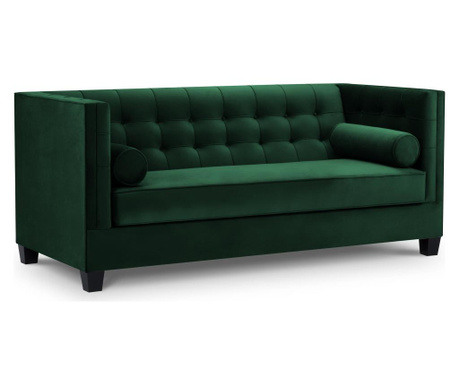 Grenelle Bottle Green Kihúzható háromszemélyes kanapé