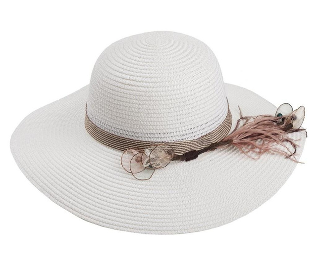 Ženski šešir Garden Feathers White