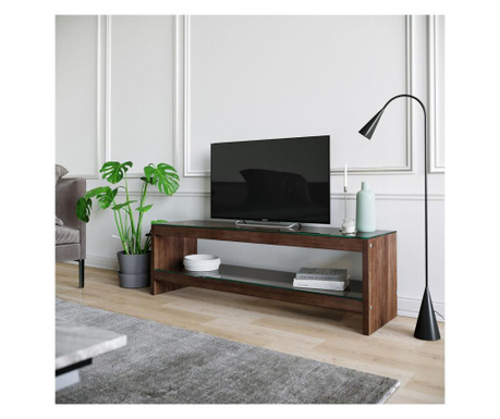Comoda TV Neostill, lemn masiv, 45x140x40 cm, maro nuc
