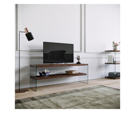 Comoda TV Neostill, lemn masiv, 45x120x35 cm, maro nuc