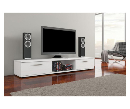 Comoda TV Hard Furniture, Aridea, PAL laminat 16 mm, 176x40x28 cm, alb lucios