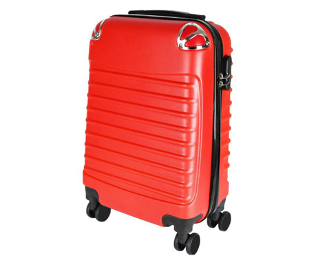 Куфар за ръчен багаж Quasar, с 4 колела и шифър, Abs, 56х35х21 Cм, 32 Л, Корал  -