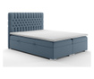 Čalúnená posteľ s úložným priestorom a doplnkovým matracom Moet Blue Grey 160x200 cm