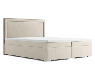 Annecy Beige Boxspring ágy tárolóhellyel és védőmatraccal 160x200 cm