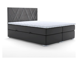 Boxspring postelja s prostorom za shranjevanje Opulance Manhattan Grey 180x200 cm