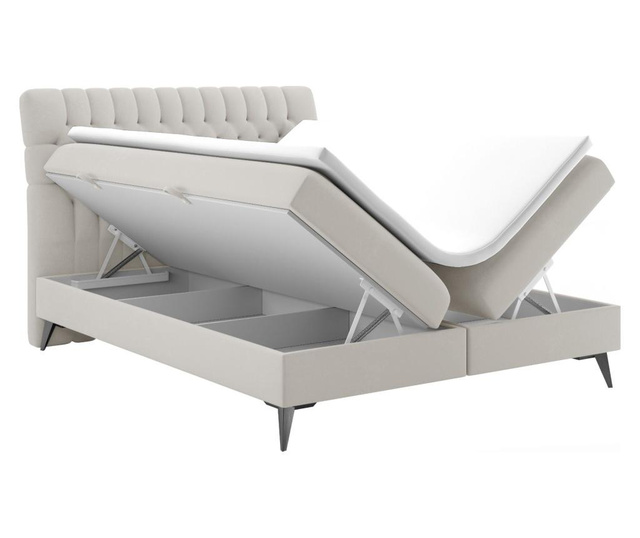 Čalúnená posteľ s úložným priestorom a doplnkovým matracom Madison Beige 180x200 cm