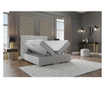 Opulance Light Grey Boxspring ágy tárolóhellyel és védőmatraccal 140x200 cm