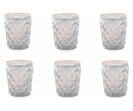 Set 6 pahare pentru apa Villa D'este, Marrakech, sticla, transparent