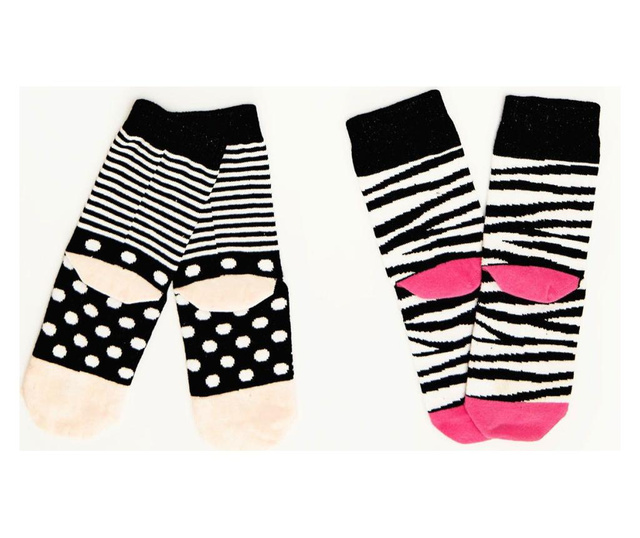 Sada 2 párov detských ponožiek Zebra 4-5 years