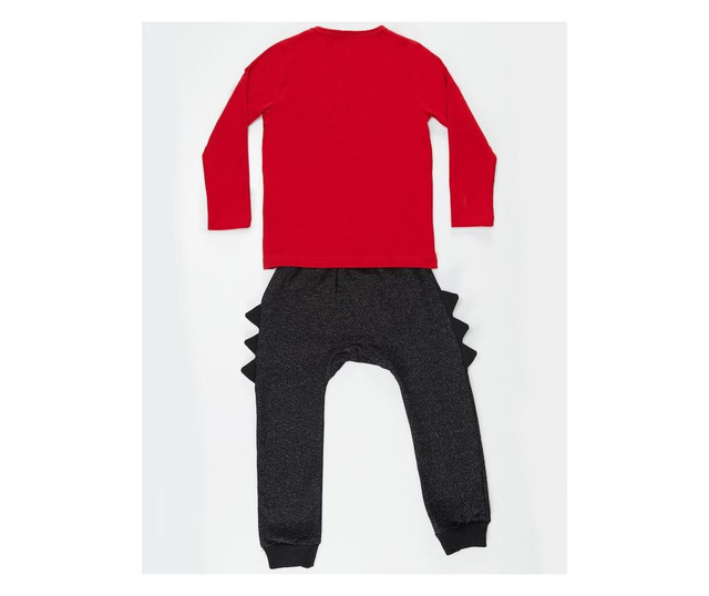 Set bluza si pantaloni Denokids, Dino Spikes, rosu/negru