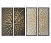 Set 4 tablouri Oyo Concept, lemn masiv, Tablou imprimat digital multicolor